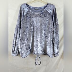 Project Runway Women's Blue Velvety Top Size XL